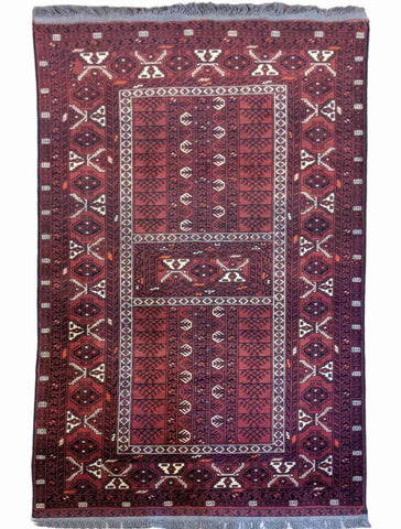207 x 102 cm Afghan Khan Tribal Purple Rug - Rugoutlet