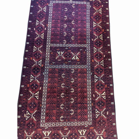 207 x 102 cm Afghan Khan Tribal Purple Rug - Rugoutlet