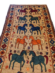 207 x 105 cm Qashqai Tribal Grey Rug - Rugoutlet