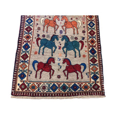 207 x 105 cm Qashqai Tribal Grey Rug - Rugoutlet