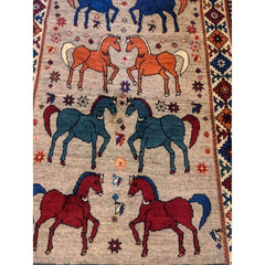 207 x 105 cm Qashqai Tribal Grey Rug - Rugoutlet