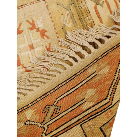207 x 122 cm Turkish Milas Traditional Yellow Rug - Rugmaster