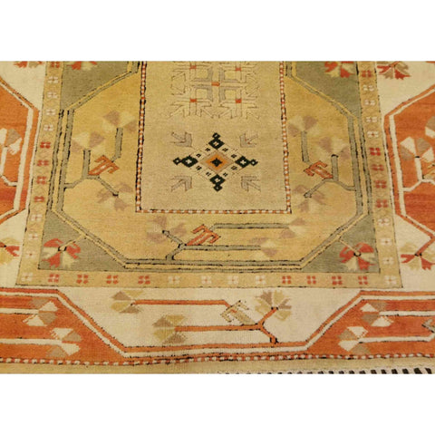 207 x 122 cm Turkish Milas Traditional Yellow Rug - Rugmaster