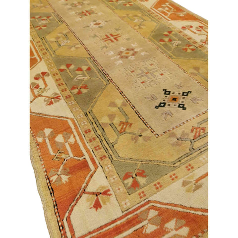 207 x 122 cm Turkish Milas Traditional Yellow Rug - Rugmaster