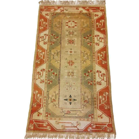 207 x 122 cm Turkish Milas Traditional Yellow Rug - Rugmaster