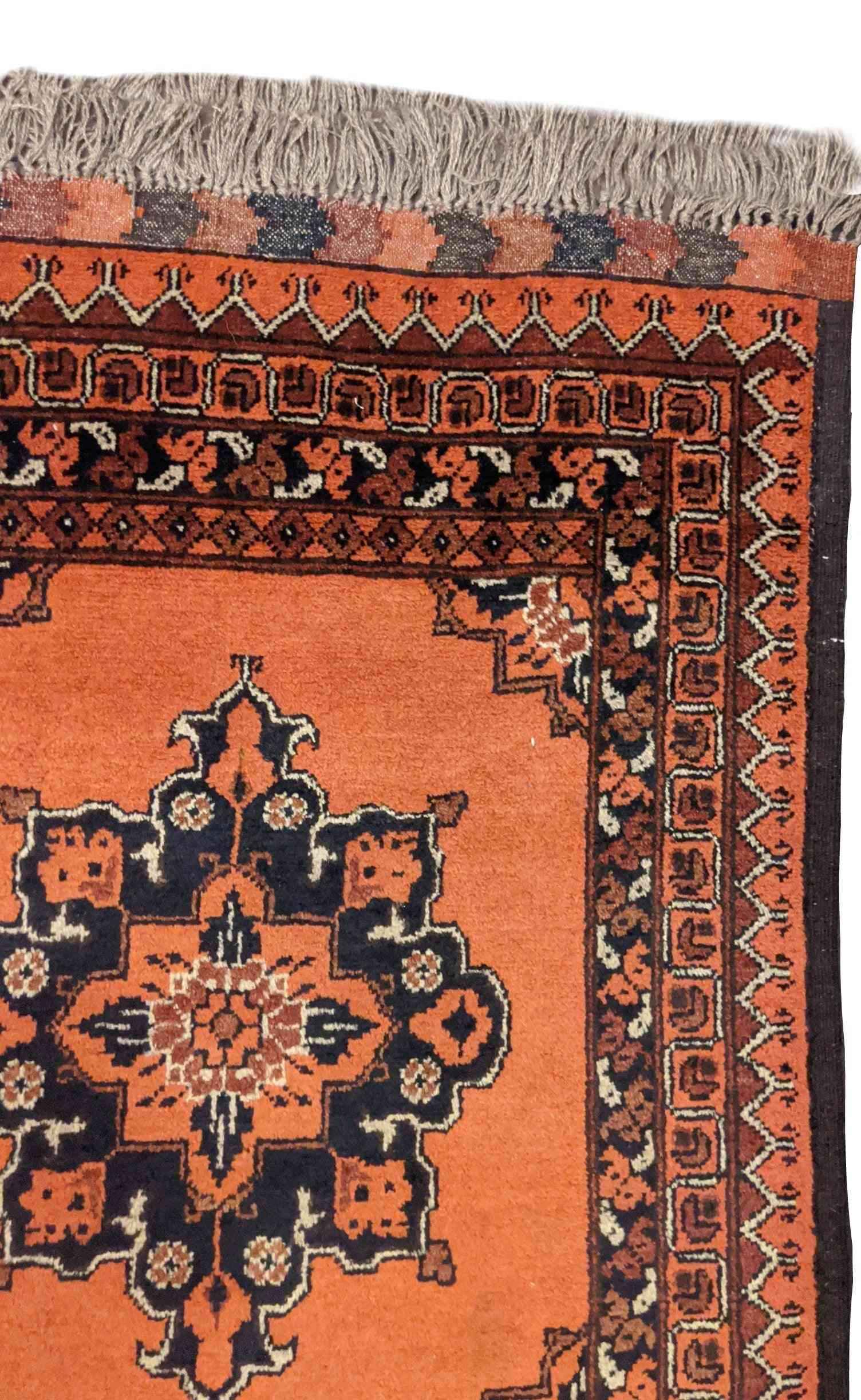 207 x 125 cm Khan Mohammadi Traditional Orange Rug - Rugmaster