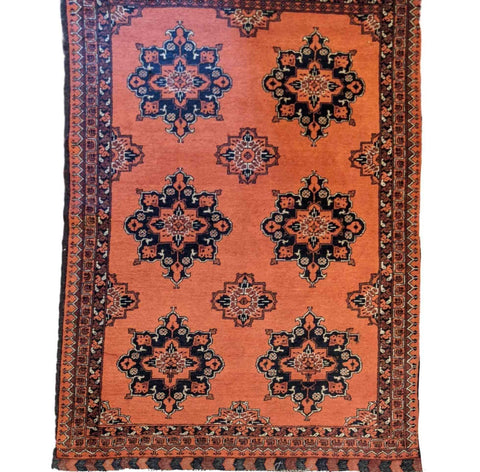 207 x 125 cm Khan Mohammadi Traditional Orange Rug - Rugoutlet