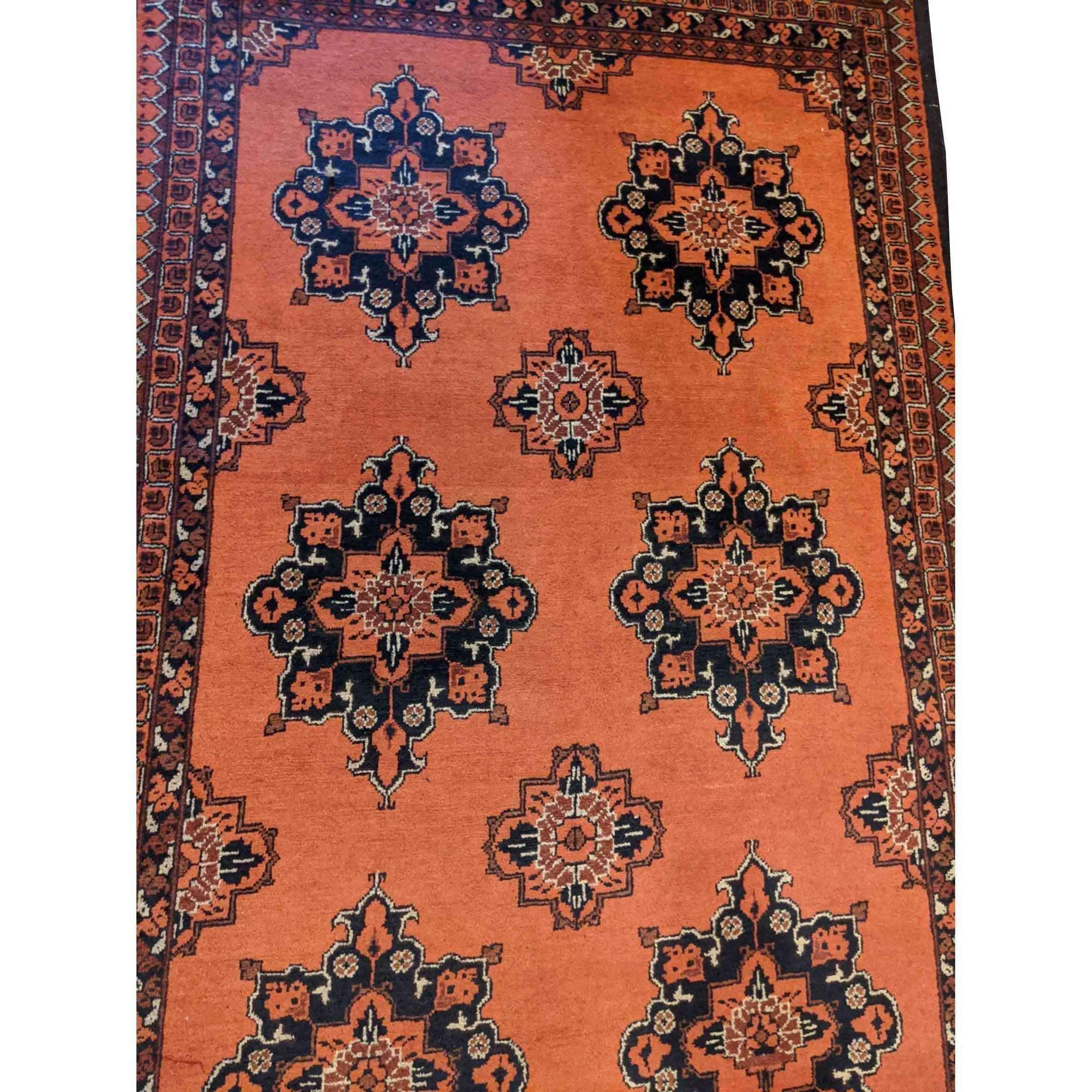 207 x 125 cm Khan Mohammadi Traditional Orange Rug - Rugmaster