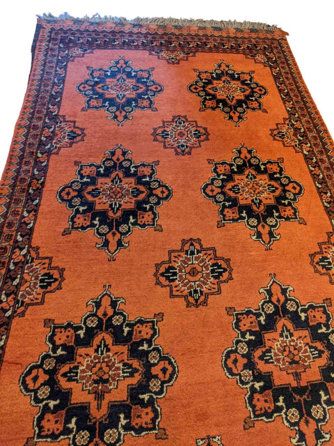 207 x 125 cm Khan Mohammadi Traditional Orange Rug - Rugoutlet