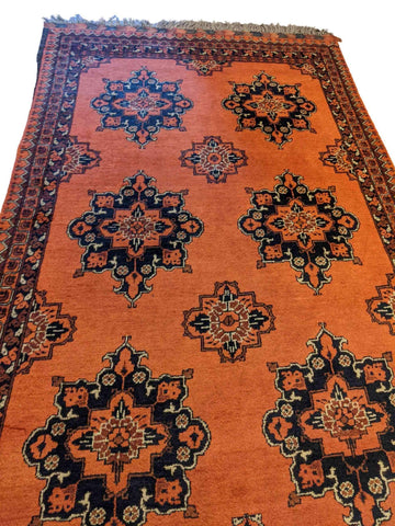 207 x 125 cm Khan Mohammadi Traditional Orange Rug - Rugoutlet