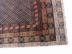 207 x 126 cm Nomadic Afghan Tribal Brown Rug - Rugoutlet