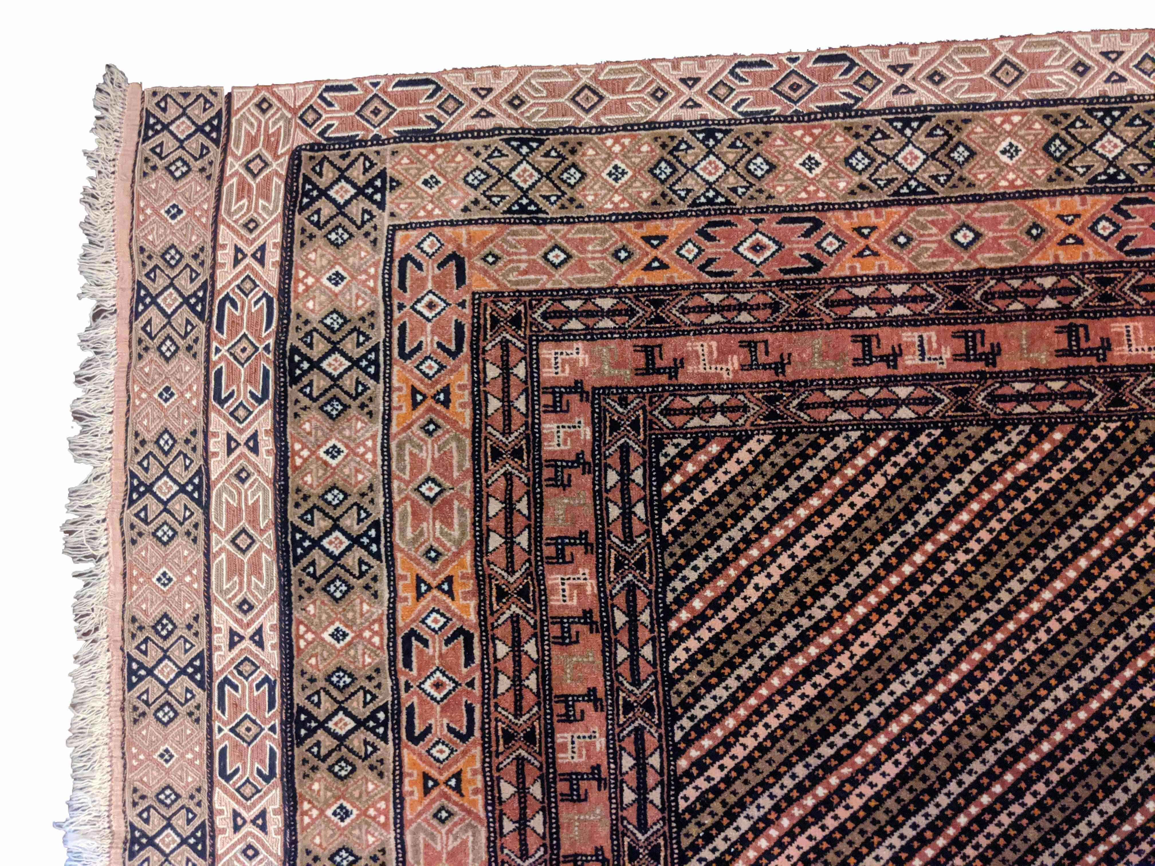 207 x 126 cm Nomadic Afghan Tribal Brown Rug - Rugoutlet