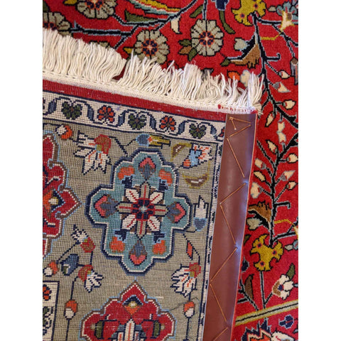 208 x 134 cm Persian Handmade Qum Traditional Red Rug - Rugmaster