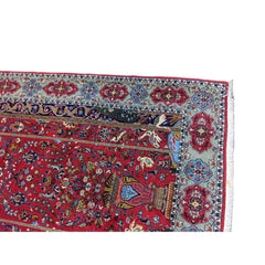 208 x 134 cm Persian Handmade Qum Traditional Red Rug - Rugoutlet