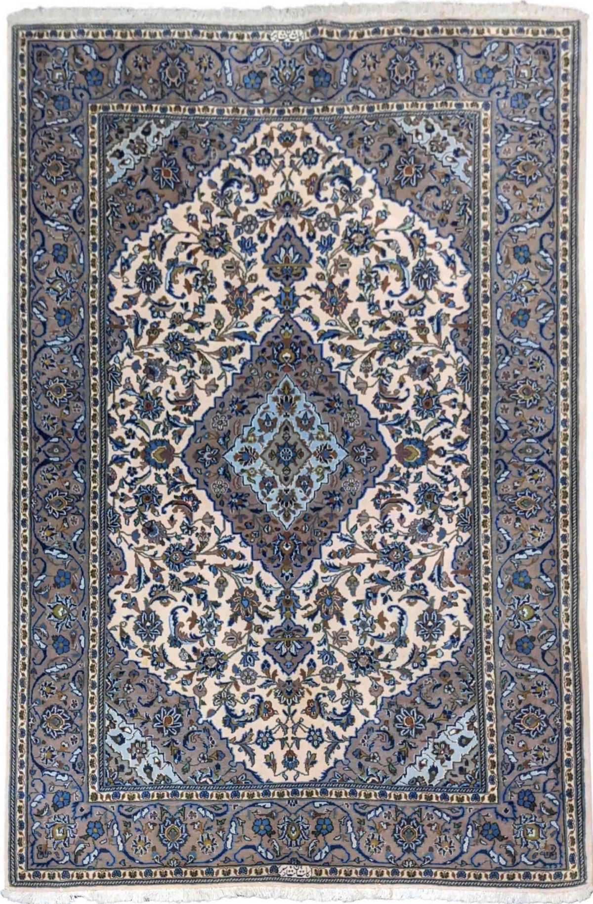 208 x 140 cm Kashan Traditional Blue Rug - Rugmaster