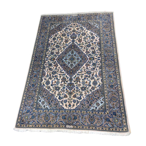 208 x 140 cm Kashan Traditional Blue Rug - Rugmaster