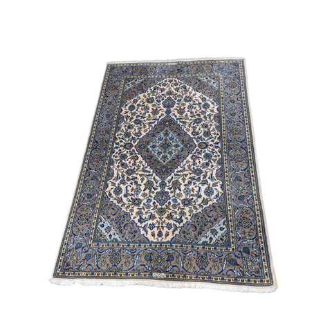 208 x 140 cm Kashan Traditional Blue Rug - Rugmaster