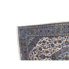 208 x 140 cm Kashan Traditional Blue Rug - Rugoutlet