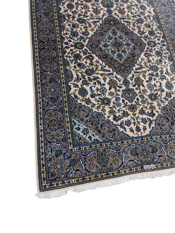 208 x 140 cm Kashan Traditional Blue Rug - Rugmaster