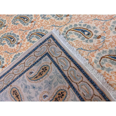 210 x 137 cm Kashan Traditional White Rug - Rugmaster