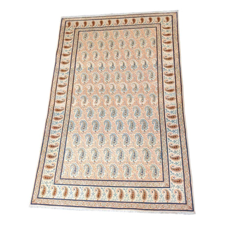 210 x 137 cm Kashan Traditional White Rug - Rugmaster