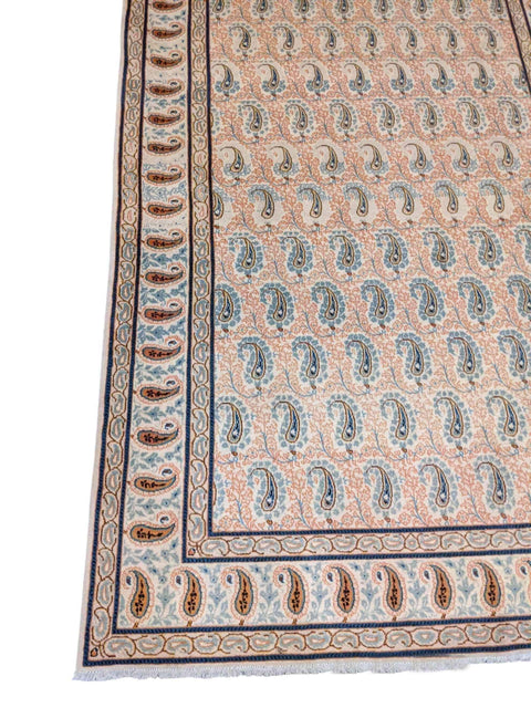210 x 137 cm Kashan Traditional White Rug - Rugmaster