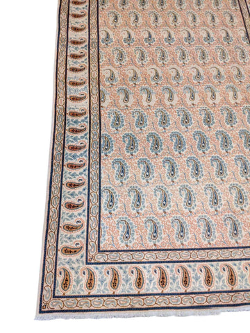 210 x 137 cm Kashan Traditional White Rug - Rugmaster