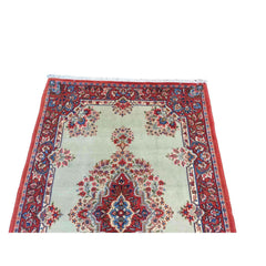 210 x 137 cm Persian Handmade Qum Traditional Red Rug - Rugoutlet