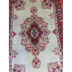 210 x 137 cm Persian Handmade Qum Traditional Red Rug - Rugmaster