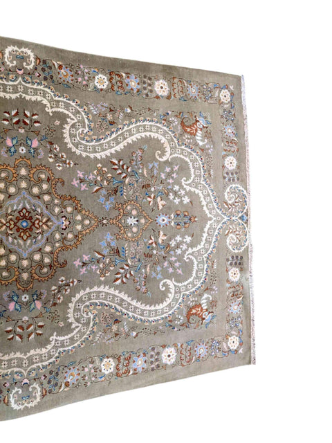210 x 140 cm Fine Kashan Traditional Grey Rug - Rugoutlet