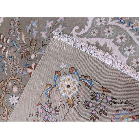 210 x 140 cm Fine Kashan Traditional Grey Rug - Rugoutlet