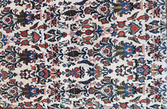 210 x 140 cm Fine Persian Silk Qum Traditional White Rug - Rugmaster