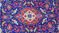 210 x 142 cm Persian Sarogh Blue Traditional Red Rug - Rugmaster