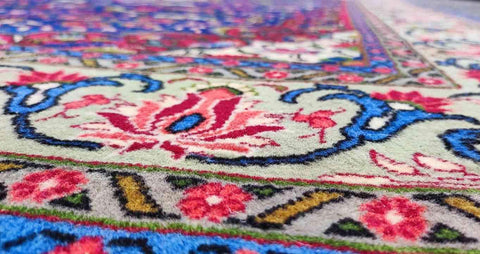 210 x 142 cm Persian Sarogh Blue Traditional Red Rug - Rugoutlet