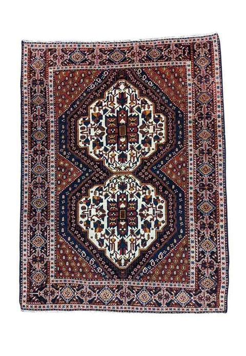 210 x 143 cm Old Shiraz Tribal White Rug - Rugoutlet