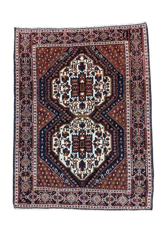 210 x 143 cm Old Shiraz Tribal White Rug - Rugoutlet