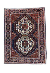 210 x 143 cm Old Shiraz Tribal White Rug - Rugmaster