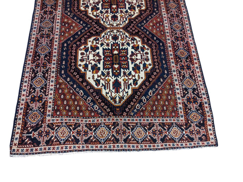 210 x 143 cm Old Shiraz Tribal White Rug - Rugoutlet