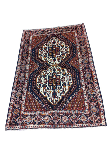 210 x 143 cm Old Shiraz Tribal White Rug - Rugmaster