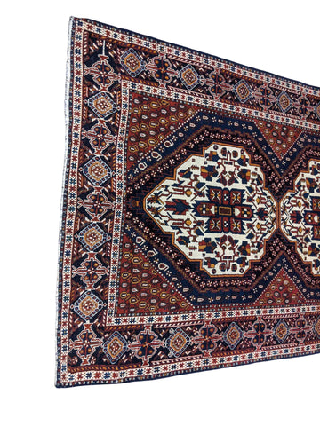 210 x 143 cm Old Shiraz Tribal White Rug - Rugmaster