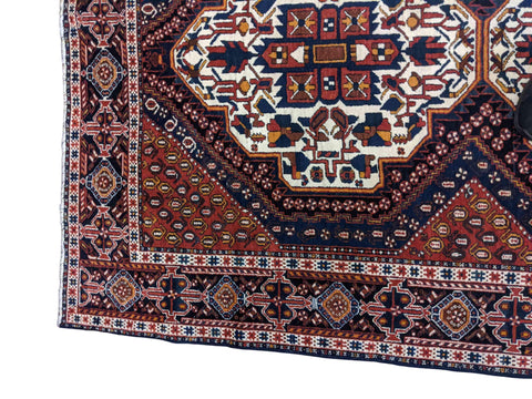 210 x 143 cm Old Shiraz Tribal White Rug - Rugmaster