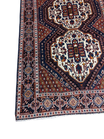 210 x 143 cm Old Shiraz Tribal White Rug - Rugoutlet