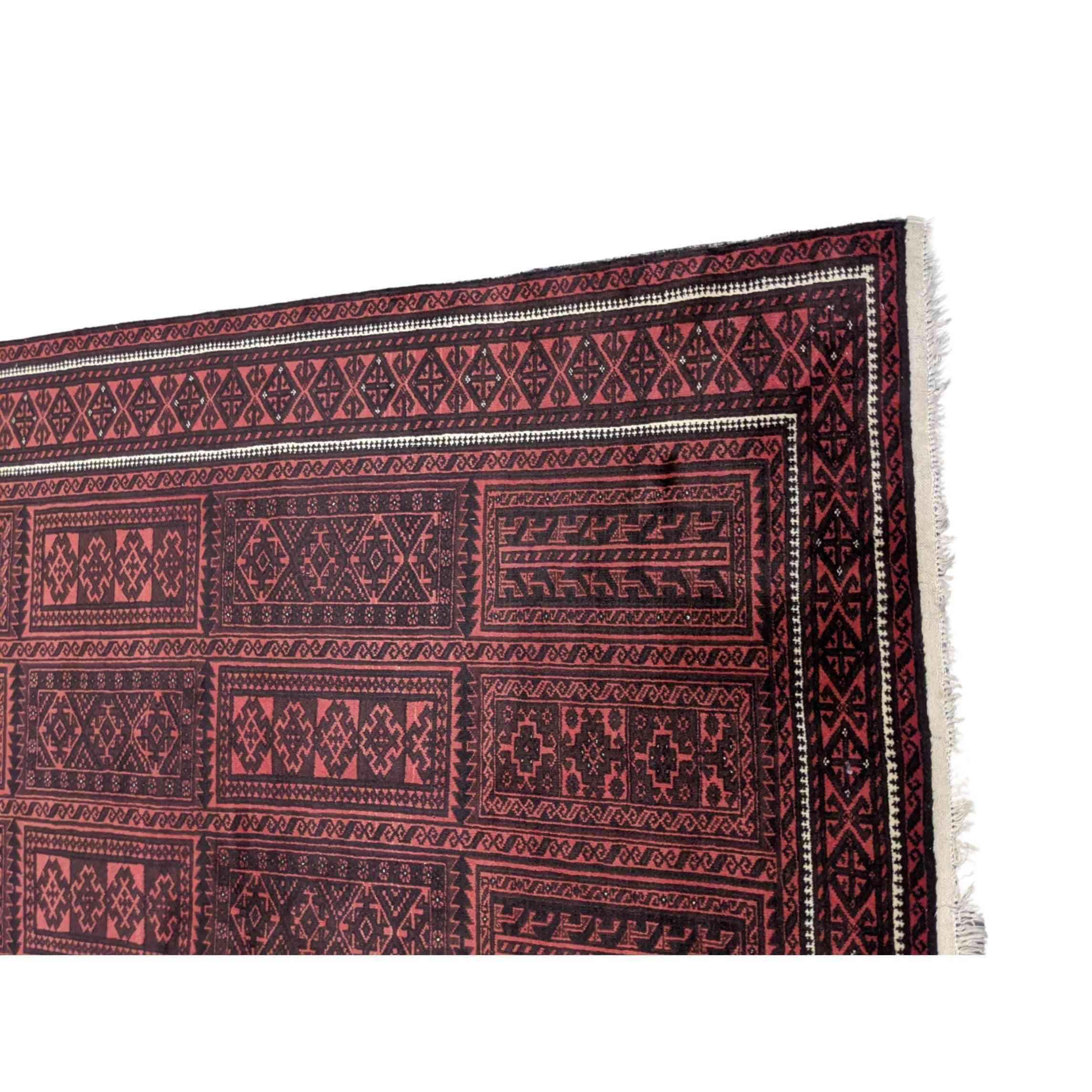 210 x 146 cm Persian Baluch Tribal Orange Rug - Rugmaster