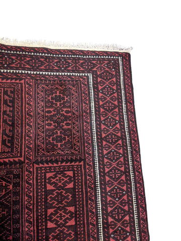 210 x 146 cm Persian Baluch Tribal Orange Rug - Rugmaster
