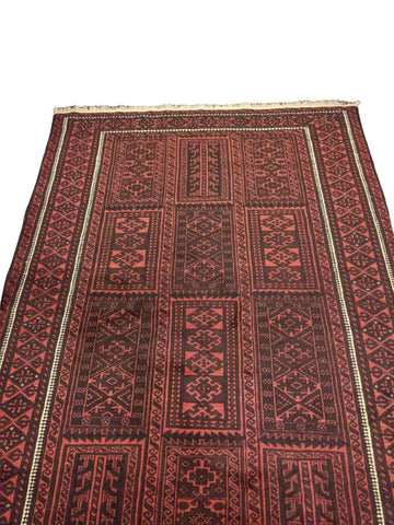 210 x 146 cm Persian Baluch Tribal Orange Rug - Rugmaster