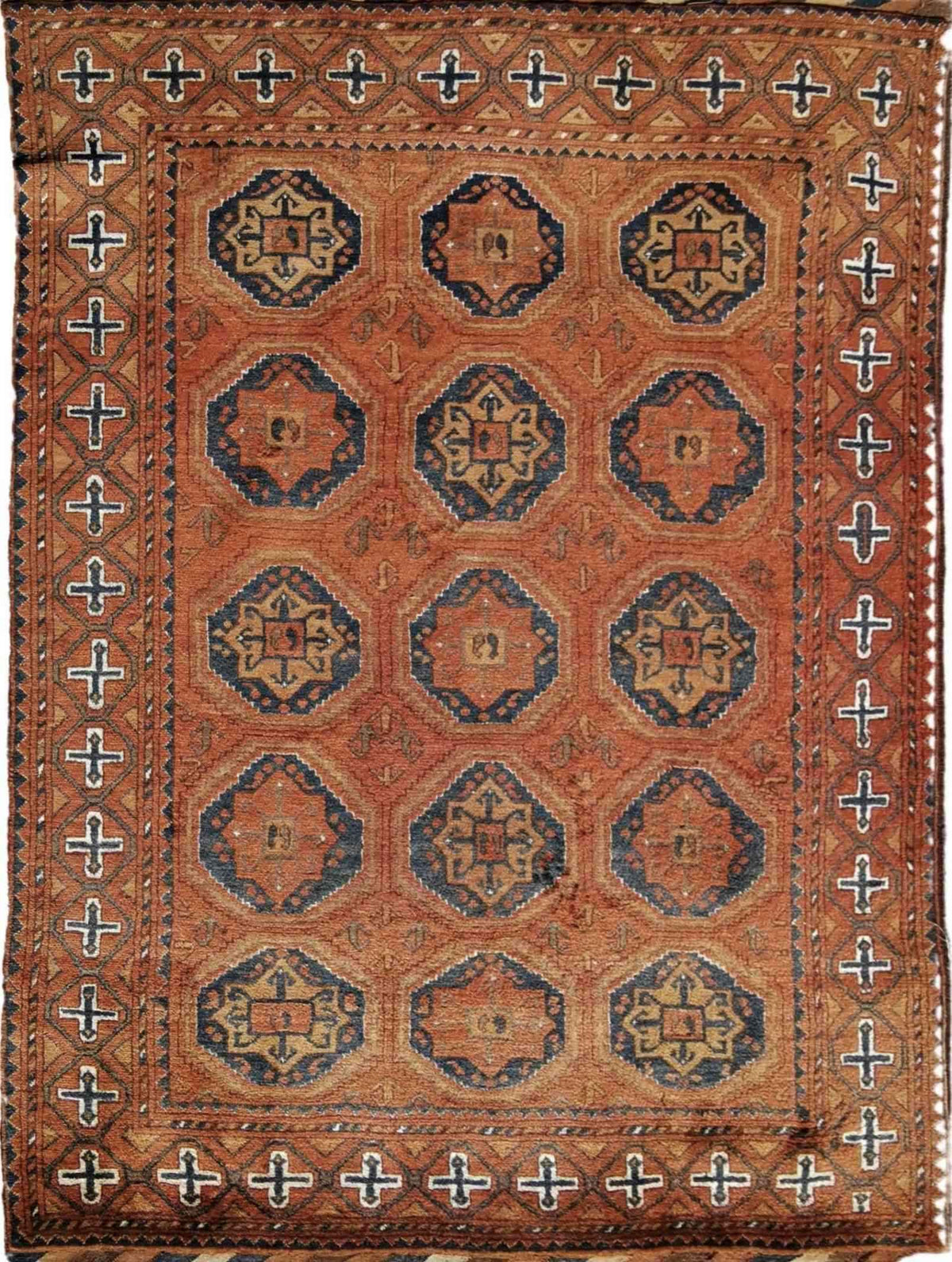 210 x 153 cm natural dye Tribal Orange Rug - Rugmaster