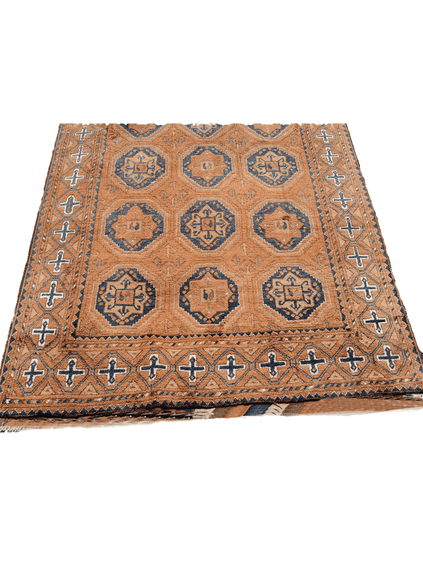 210 x 153 cm natural dye Tribal Orange Rug - Rugmaster