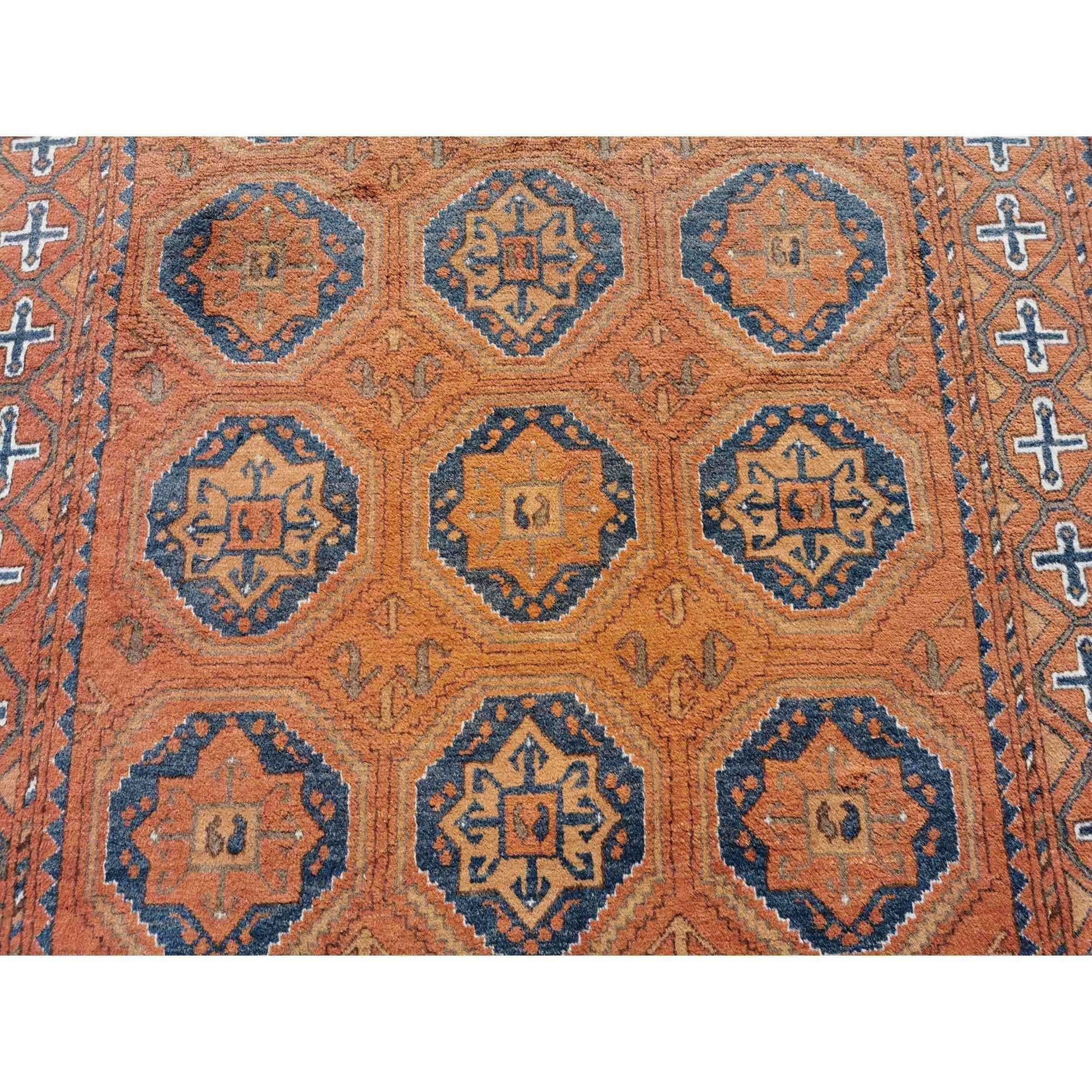 210 x 153 cm natural dye Tribal Orange Rug - Rugmaster