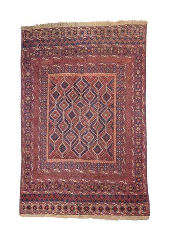 210 x 156 cm Fine afghan Mushwani Tribal Red Rug - Rugoutlet