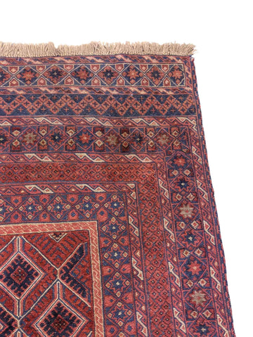 210 x 156 cm Fine afghan Mushwani Tribal Red Rug - Rugmaster